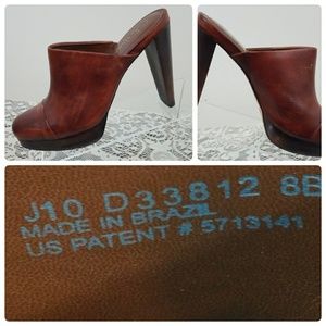 COLE HAAN Women's Leather Mules Clogs Brown Sz 8B